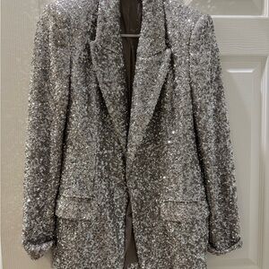 Silver Sequin Women's Blazer